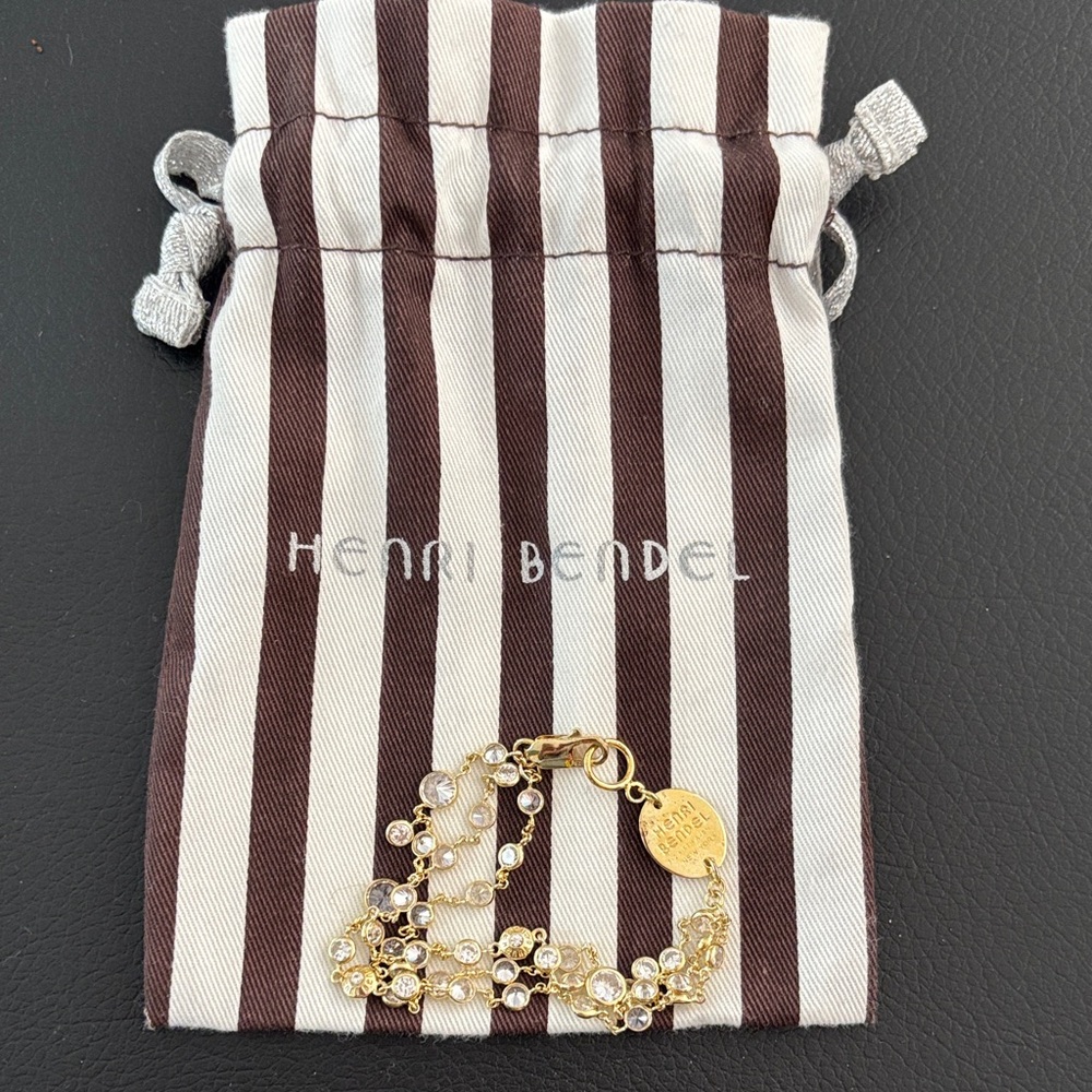 Henri Bendel Gold Bracelet with Crystals